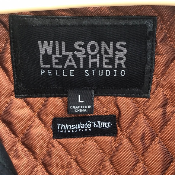 Wilson’s Black Leather Jacket size Large - Picture 2 of 5
